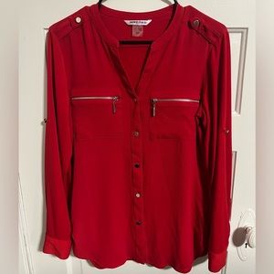 Red long sleeve blouse